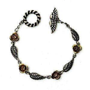 Cynthia Garrett Angel Wings & Roses Bracelet - 8.25"